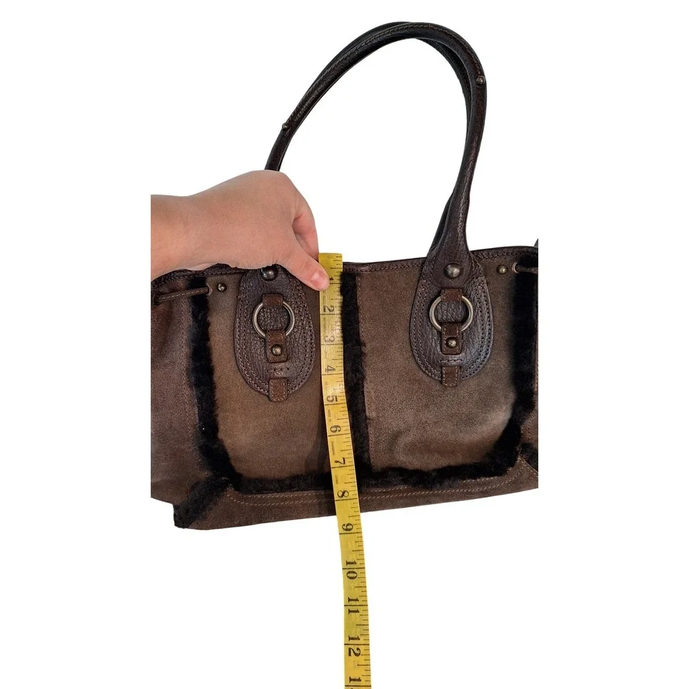 Banana Republic Suede Leather Fur Brown‎ Tote Bag